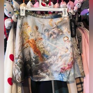 NWT Dollskill Current Mood Classic Painting Mini Skater Skirt